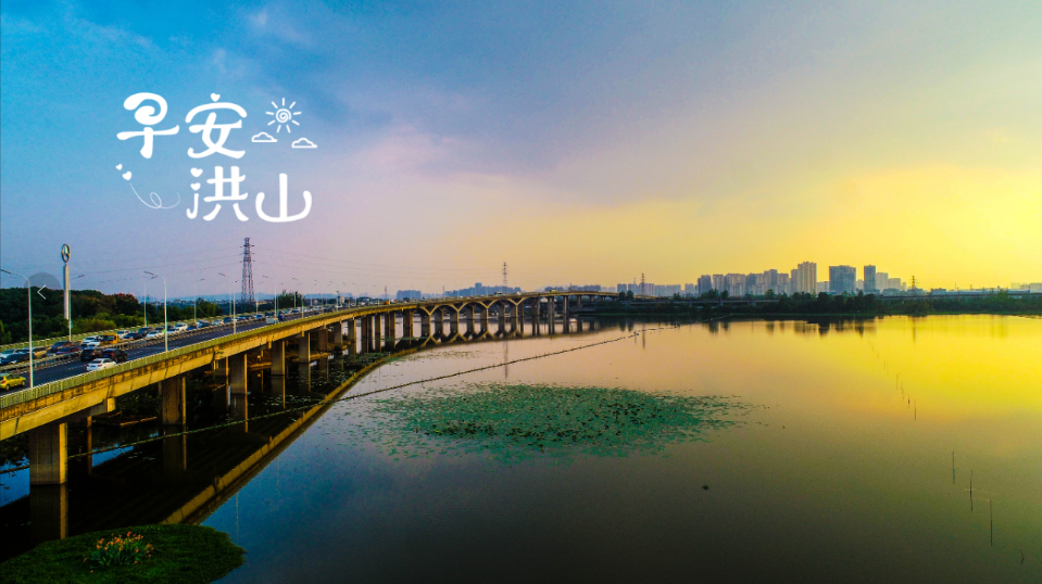 早安洪山·野芷湖畔 落日余晖 - 武汉市洪山区人民政府门户网站